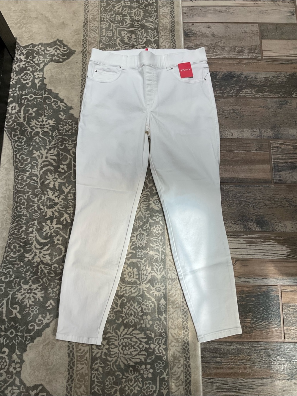 SPANX White Skinny Jeans - High Stretch Slim Fit XL